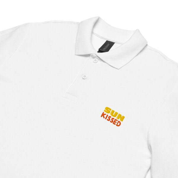 unisex-pique-polo-shirt-white-product-details-69593756aab63 Piqué-Poloshirt Sun Kissed